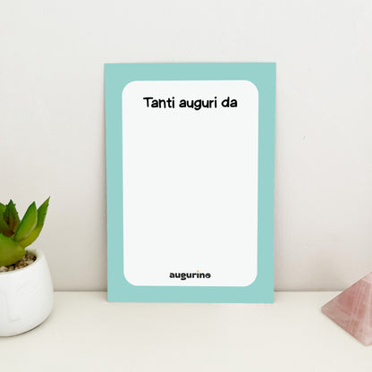 foto retro biglietto di auguri per la mamma con disegno tiro a segno e cucchiarella